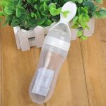 Infant Silica Gel Feeding Bottle with Spoon Food Supplement Rice Cereal Bottle - White