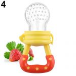 Baby Bite Pacifier Fruits Vegetable Meat Food Supplements Silicone Baby Feeder - M / Yellow