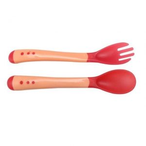 Portable Children's Temperature Sensing Spoon - 08(spoon and fork) / United States