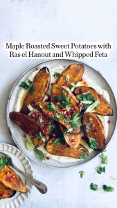 Peter Som’s Maple Roasted Sweet Potatoes with Ras el Hanout and Whipped Feta