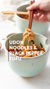 Udon Noodles with Black Pepper Tofu