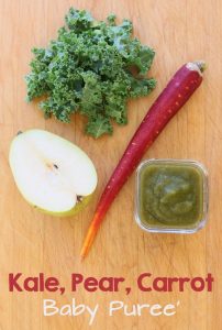 Kale Pear and Carrot baby puree | Buona Pappa